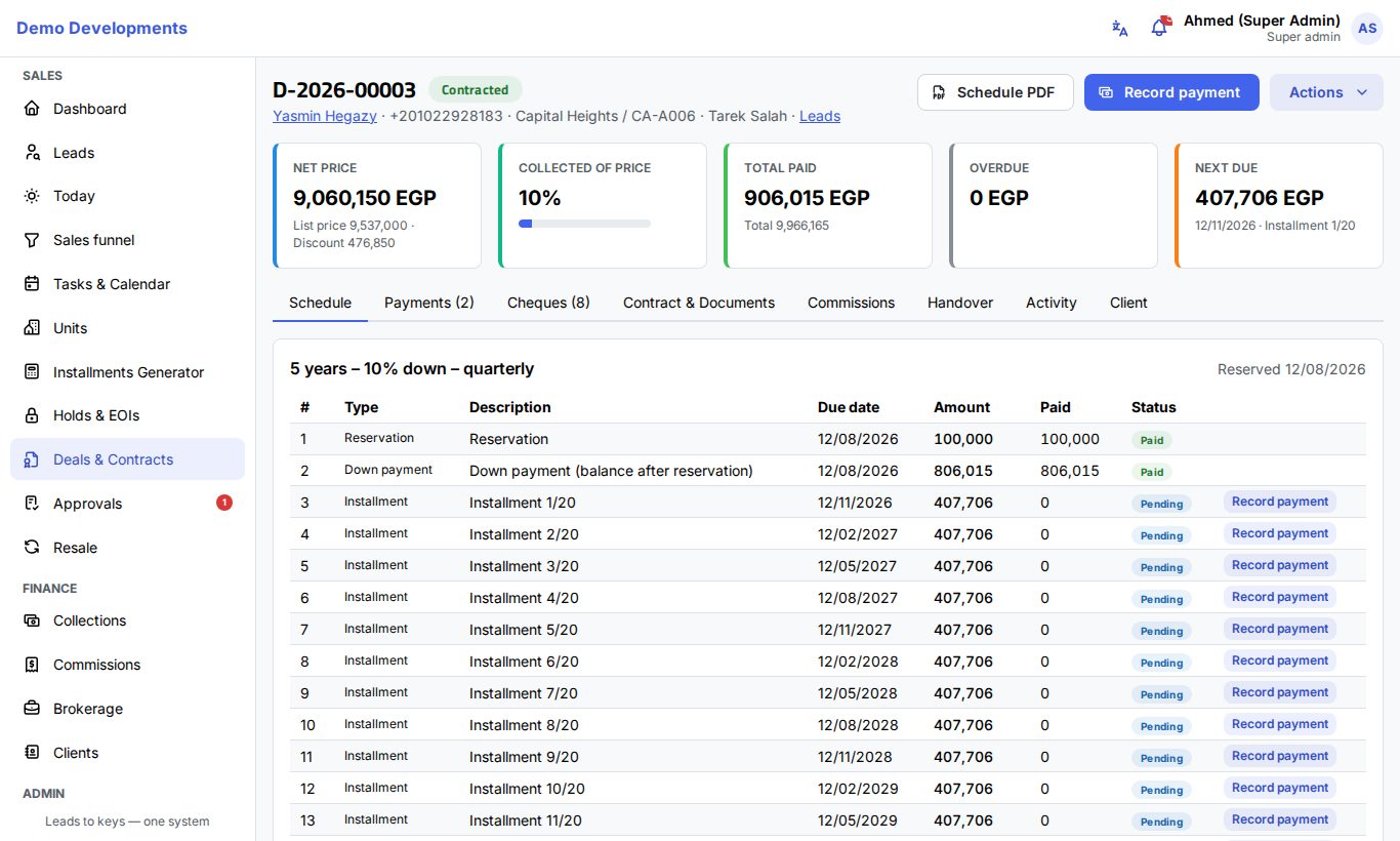 The deal page